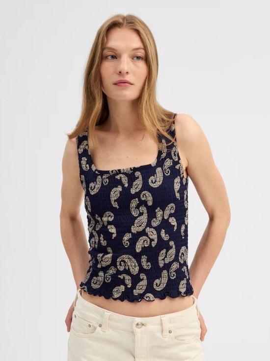Madewell Tops - Madewell Madewell x Shopbop Smocked Squareneck Tank